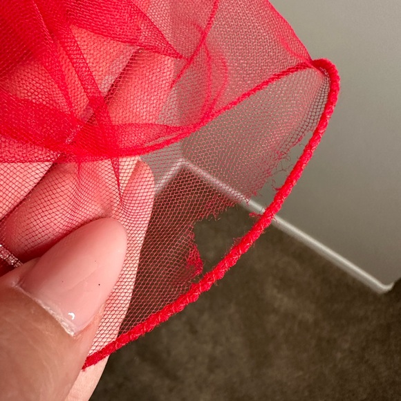 Sherri Hill Red & Silver Tulle Strapless Mini Dress - Picture 14 of 15